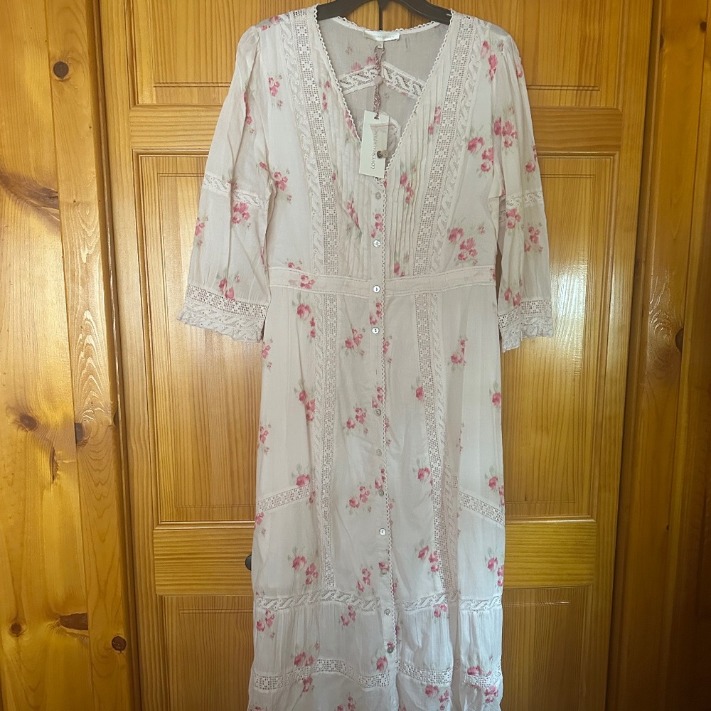Love, Shack,Fancy- Boho dress- size 10- pink and white